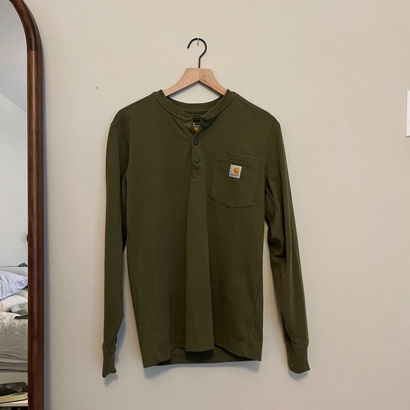 Carhartt Tops - Women’s Olive Green Carhartt Long Sleeve Henley